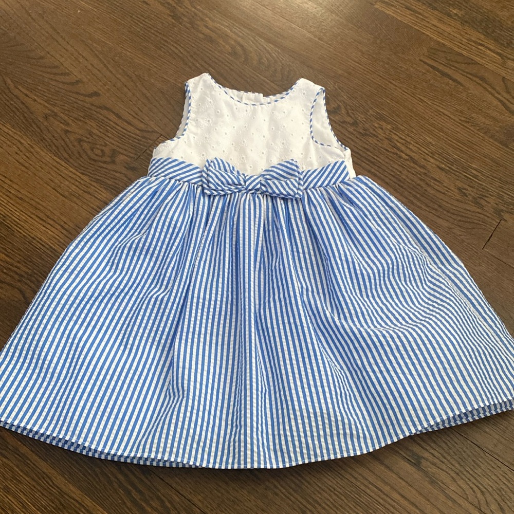 Adorable blue and white striped dress size 24 months